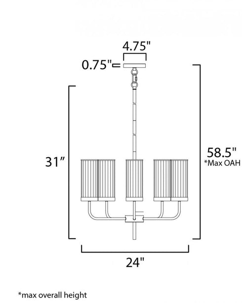 Maxim Crosby Chandelier in Satin Brass Finish Model: 11475CRSBR