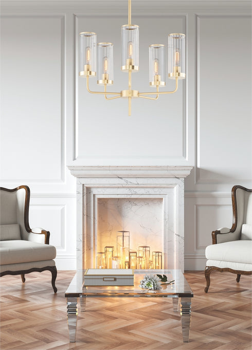 Maxim Crosby Chandelier in Satin Brass Finish Model: 11475CRSBR