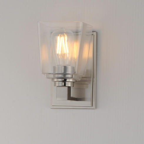 Maxim Cubos Wall Sconce in Satin Nickel Finish Model: 21381CLSN