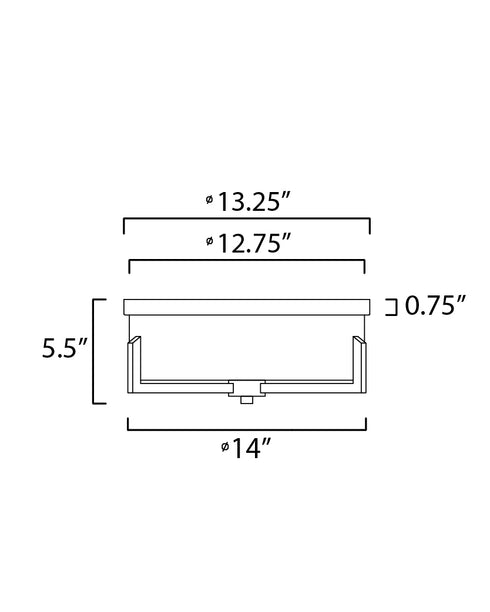 Maxim Dart Flush Mount in Satin Brass Finish Model: 21280SWSBR