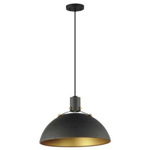 Maxim Dawn Single Pendant in Antique Brass / Black Finish Model: 12048ABBK