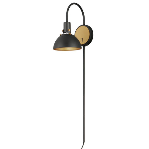 Maxim Dawn Wall Sconce in Antique Brass / Black Finish Model: 12041ABBK