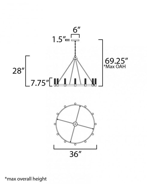 Maxim Duchess Chandelier in Natural Aged Brass Finish Model: 38446IBNAB