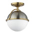 Maxim Duke Semi Flush Mount in Black/Weathered Brass Finish Model: 12410SWBKWBR
