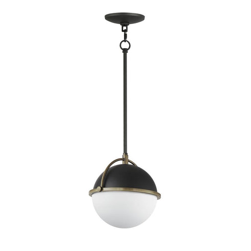 Maxim Duke Single Pendant in Black/Weathered Brass Finish Model: 12411SWBKWBR