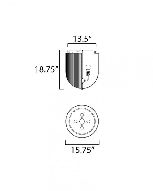 Maxim Dune Semi Flush Mount in Black Finish Model: 15122CRBK