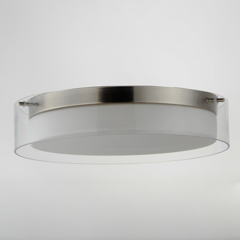 Maxim Duo Flush Mount in Satin Nickel Finish Model: 12284CLSWSN