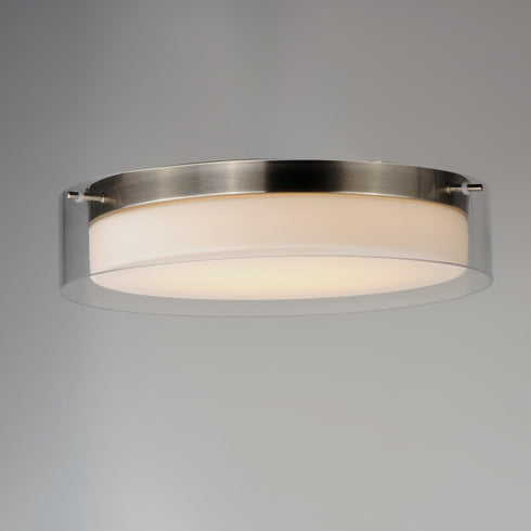 Maxim Duo Flush Mount in Satin Nickel Finish Model: 12284CLSWSN