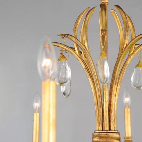 Maxim Eden Chandelier in Charcoal Gold Leaf Finish Model: 12748CHGL