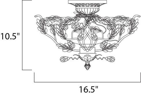 Maxim Elegante Semi Flush Mount in Oil Rubbed Bronze Finish Model: 2859OI