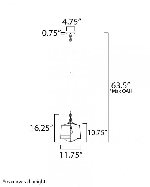 Maxim Eureka Single Pendant in Black Finish Model: 21532WTBK