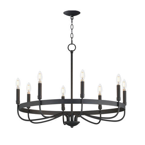 Maxim Frankie Single Tier Chandelier in Black Finish Model: 14498BK