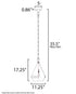 Maxim Giza Single Pendant in Satin Brass Finish Model: 10374WTSBR