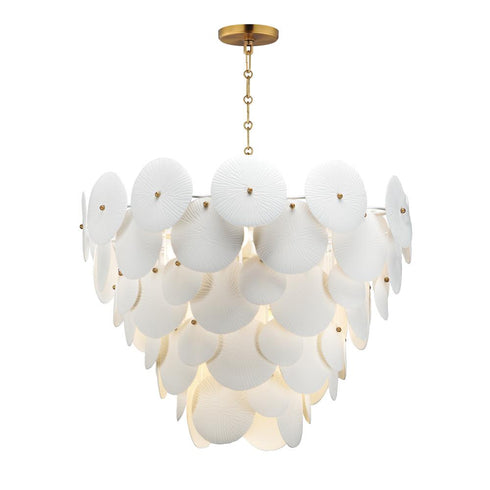 Maxim Isla Chandelier in Natural Aged Brass Finish Model: 12827WTNAB