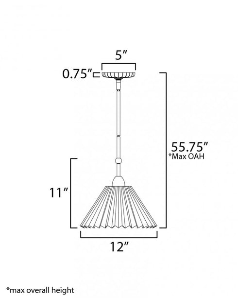 Maxim Kismet Single Pendant in Gold Leaf Finish Model: 18311SWGL