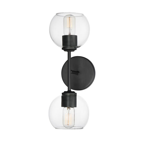 Maxim Knox Wall Sconce in Black Finish Model: 21632CLBK
