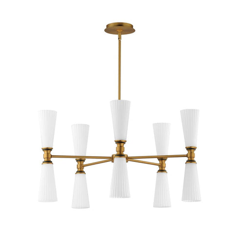 Maxim Krevat Chandelier in Black / Natural Aged Brass Finish Model: 24825SWBKNAB