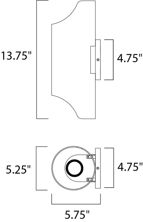 Maxim Lightray LED Outdoor Wall Mount in Brushed Aluminum Finish Model: 86119AL