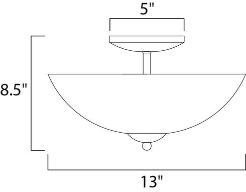 Maxim Logan Semi Flush Mount in Black Finish Model: 10042FTBK