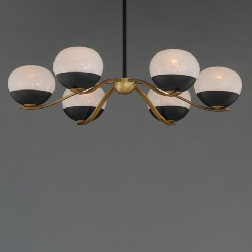 Maxim Lucerne Single Tier Chandelier in Black Natural Aged Brass Finish Model: 24646MRBKNAB