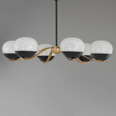 Maxim Lucerne Single Tier Chandelier in Black Natural Aged Brass Finish Model: 24646MRBKNAB