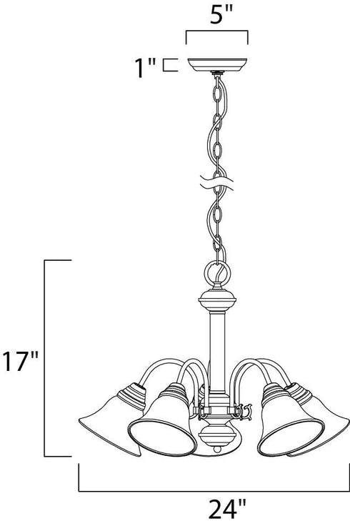 Maxim Malaga Down Light Chandelier in Satin Nickel Finish Model: 2698FTSN