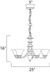 Maxim Malaga Single Tier Chandelier in Satin Nickel Finish Model: 2699MRSN