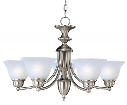 Maxim Malaga Single Tier Chandelier in Satin Nickel Finish Model: 2699MRSN