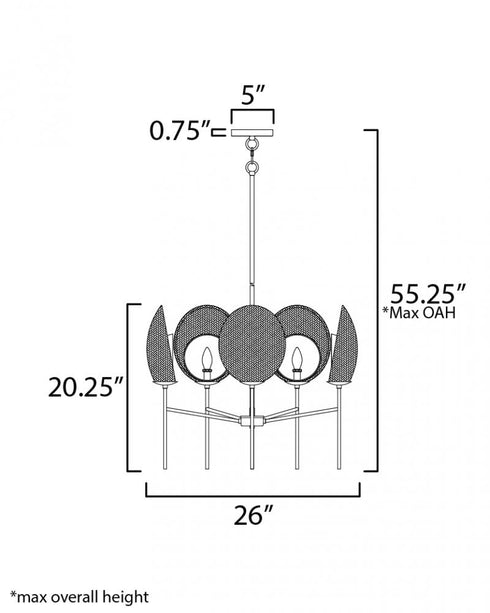 Maxim Maldives Chandelier in Black Finish Model: 12605NABK