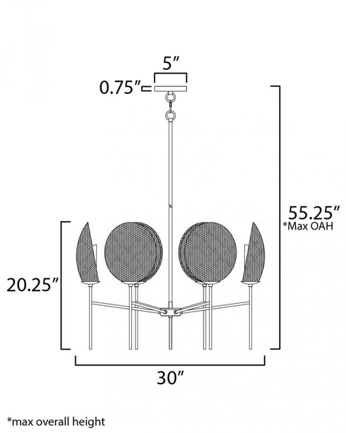 Maxim Maldives Chandelier in Black Finish Model: 12606NABK