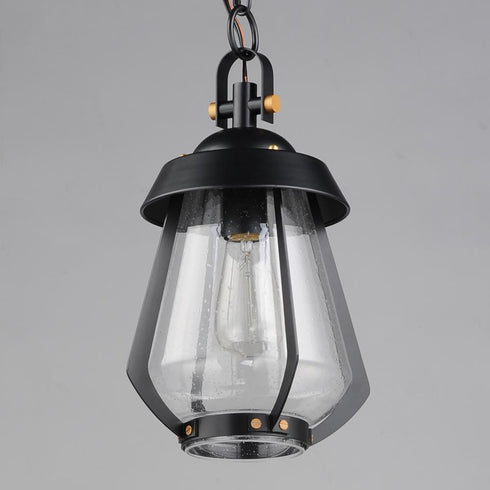Maxim Mariner Outdoor Pendant in Black / Antique Brass Finish Model: 30621CDBKAB