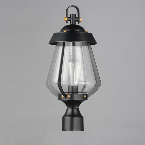 Maxim Mariner Outdoor Pol Post Mount in Black / Antique Brass Finish Model: 30629CDBKAB