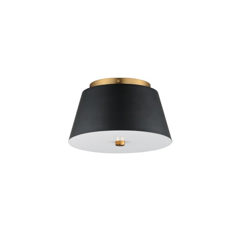 Maxim Miles Flush Mount in Black / Natural Aged Brass Finish Model: 10710WTBKNAB