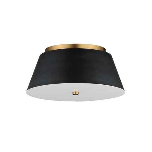 Maxim Miles Flush Mount in Black / Natural Aged Brass Finish Model: 10719WTBKNAB