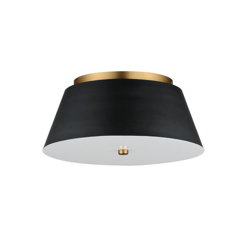 Maxim Miles Flush Mount in Black / Natural Aged Brass Finish Model: 10719WTBKNAB