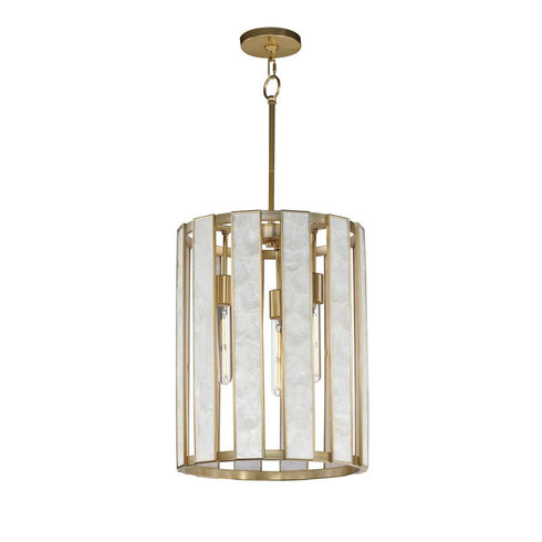 Maxim Miramar Entry Foyer Pendant in Capiz / Natural Aged Brass Finish Model: 12802CZNAB