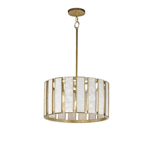 Maxim Miramar Single Pendant in Capiz / Natural Aged Brass Finish Model: 12803CZNAB