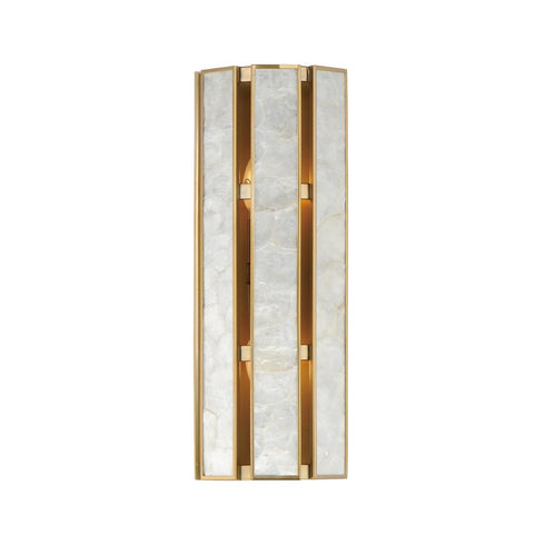Maxim Miramar Wall Sconce in Capiz / Natural Aged Brass Finish Model: 12801CZNAB
