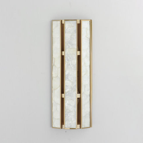Maxim Miramar Wall Sconce in Capiz / Natural Aged Brass Finish Model: 12801CZNAB