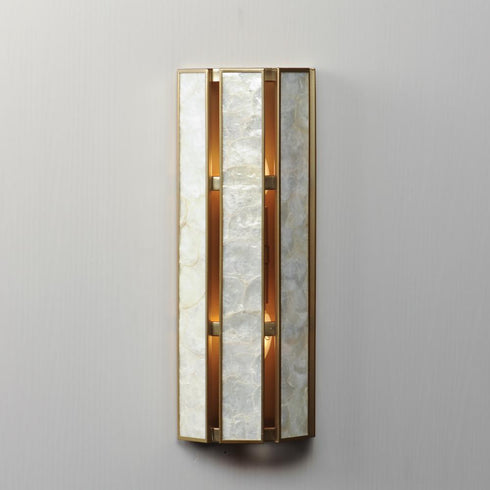 Maxim Miramar Wall Sconce in Capiz / Natural Aged Brass Finish Model: 12801CZNAB
