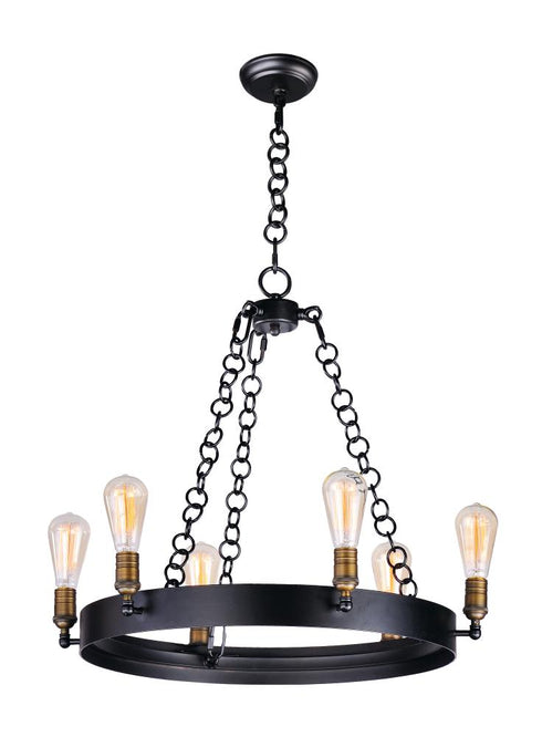 Maxim Noble Chandelier in Black Natural Aged Brass Finish Model: 26273BKNAB