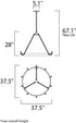 Maxim Noble Chandelier in Black Natural Aged Brass Finish Model: 26275BKNAB