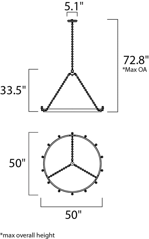 Maxim Noble Chandelier in Black Natural Aged Brass Finish Model: 26276BKNAB