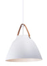 Maxim Nordic Single Pendant in Tan Leather White Finish Model: 11358TNWT