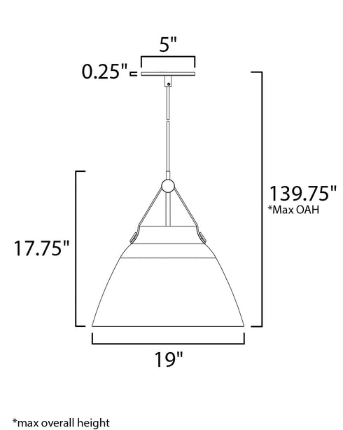 Maxim Nordic Single Pendant in Tan Leather White Finish Model: 11358TNWT