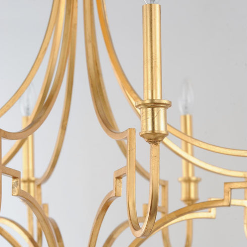 Maxim Normandy Chandelier in Gold Leaf Finish Model: 12788GL
