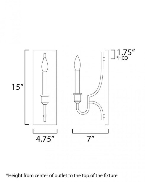 Maxim Normandy Wall Sconce in Gold Leaf Finish Model: 12781GL