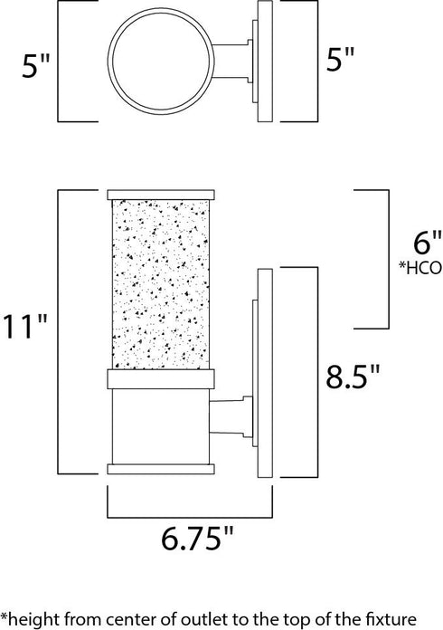 Maxim Pillar Outdoor Wall Mount in Galaxy Black Finish Model: 53685CLGBK
