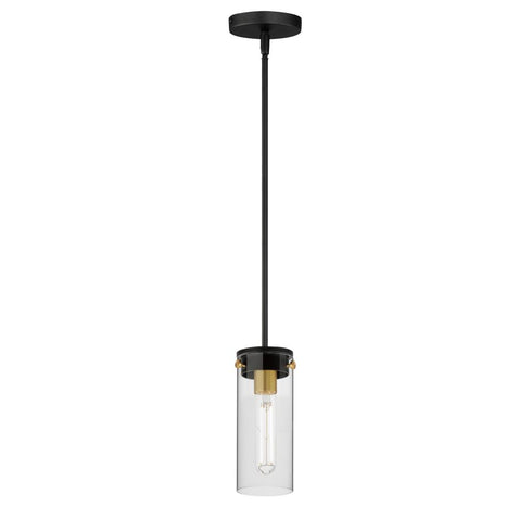 Maxim Pinn Mini Pendant in Black / Satin Brass Finish Model: 12406CLBKSBR