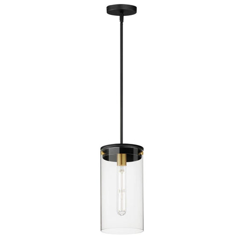 Maxim Pinn Single Pendant in Black / Satin Brass Finish Model: 12408CLBKSBR